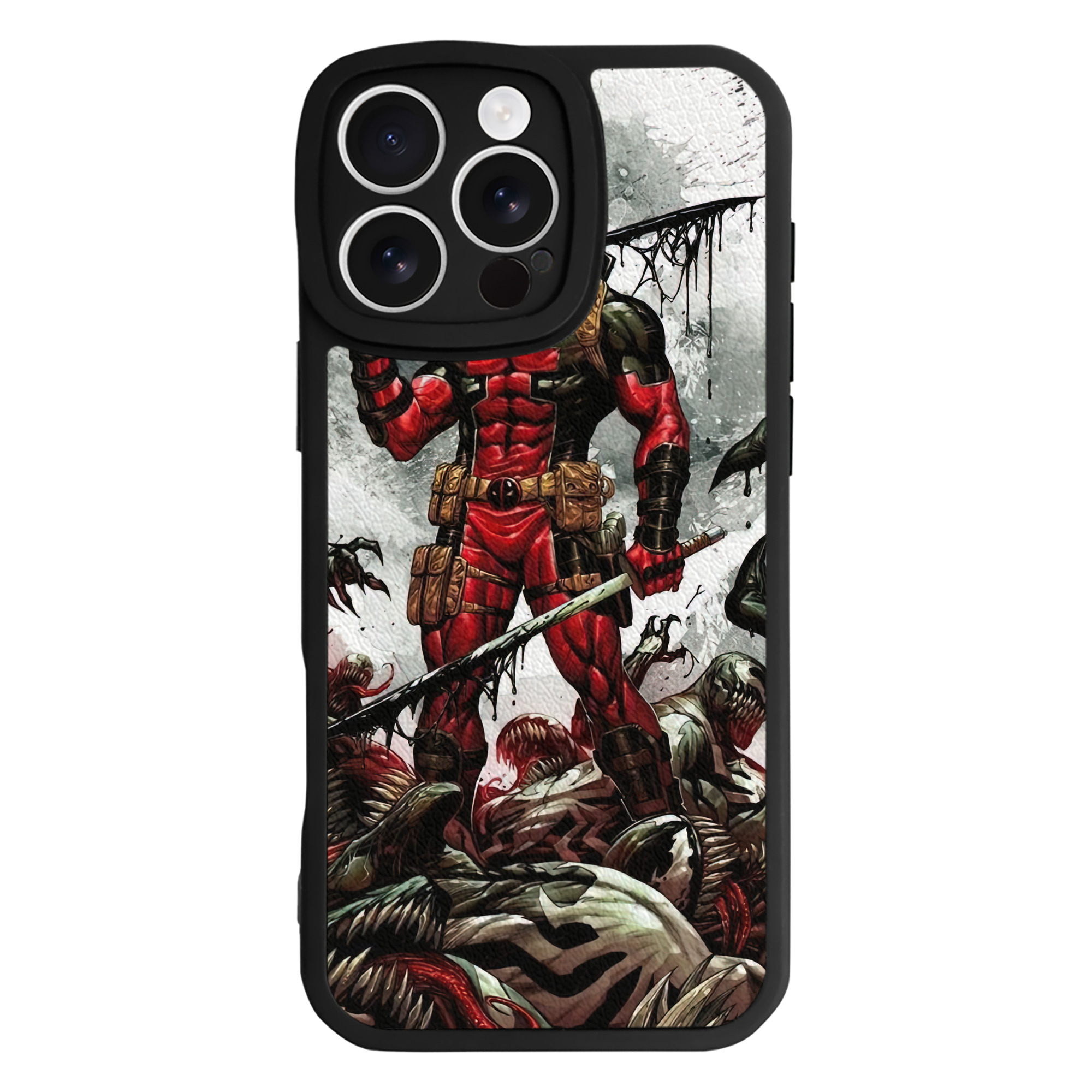 （画像用） Deadpool デッドプール 【iPhone 16シリーズ対応】シリコンスマホケース（レザー調） 材質：シリコン